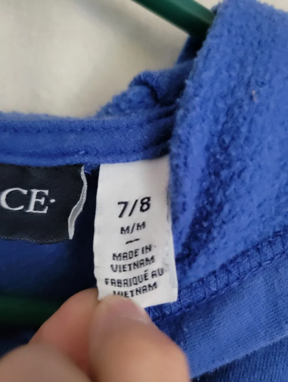 5/$25 Place Blue, Black & White Colorblock Zip Hoodie